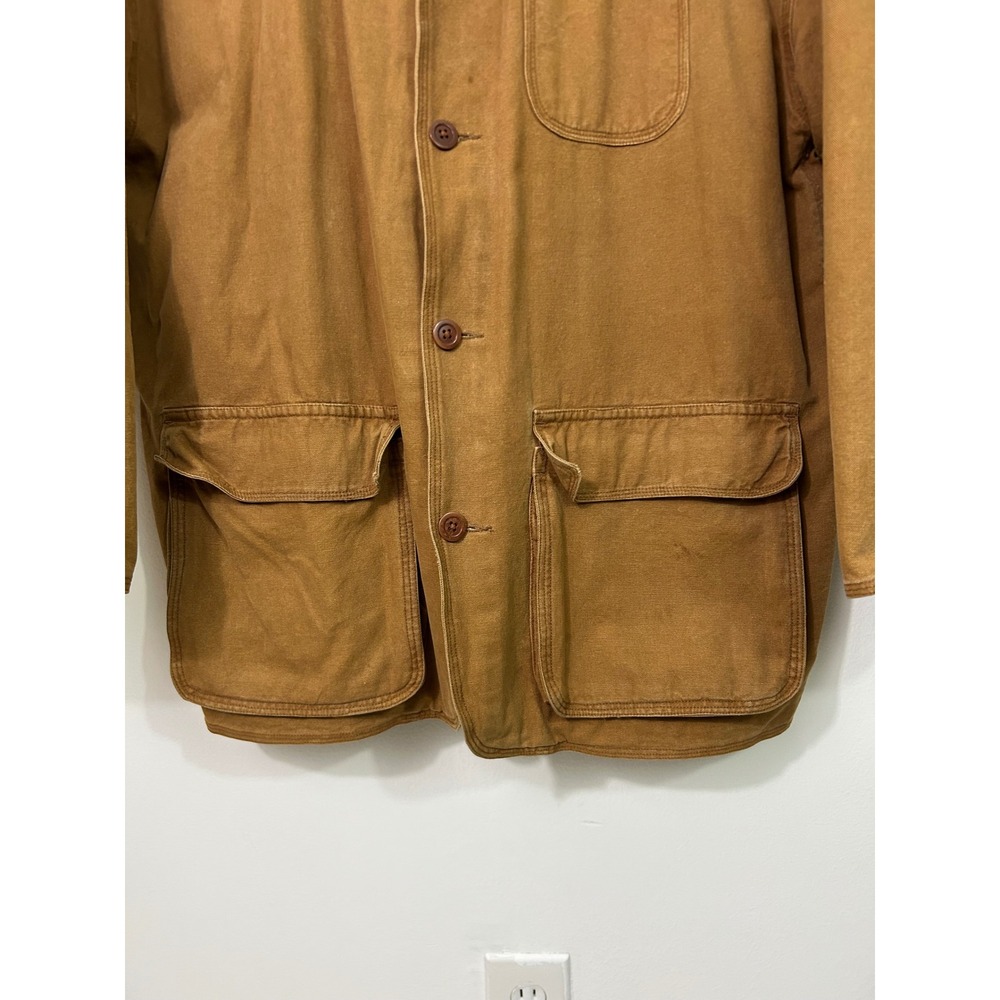 Vintage J. Crew Barn Jacket Mens Large Brown Plaid Lined Field Coat Oarsman - Picture 5 of 16